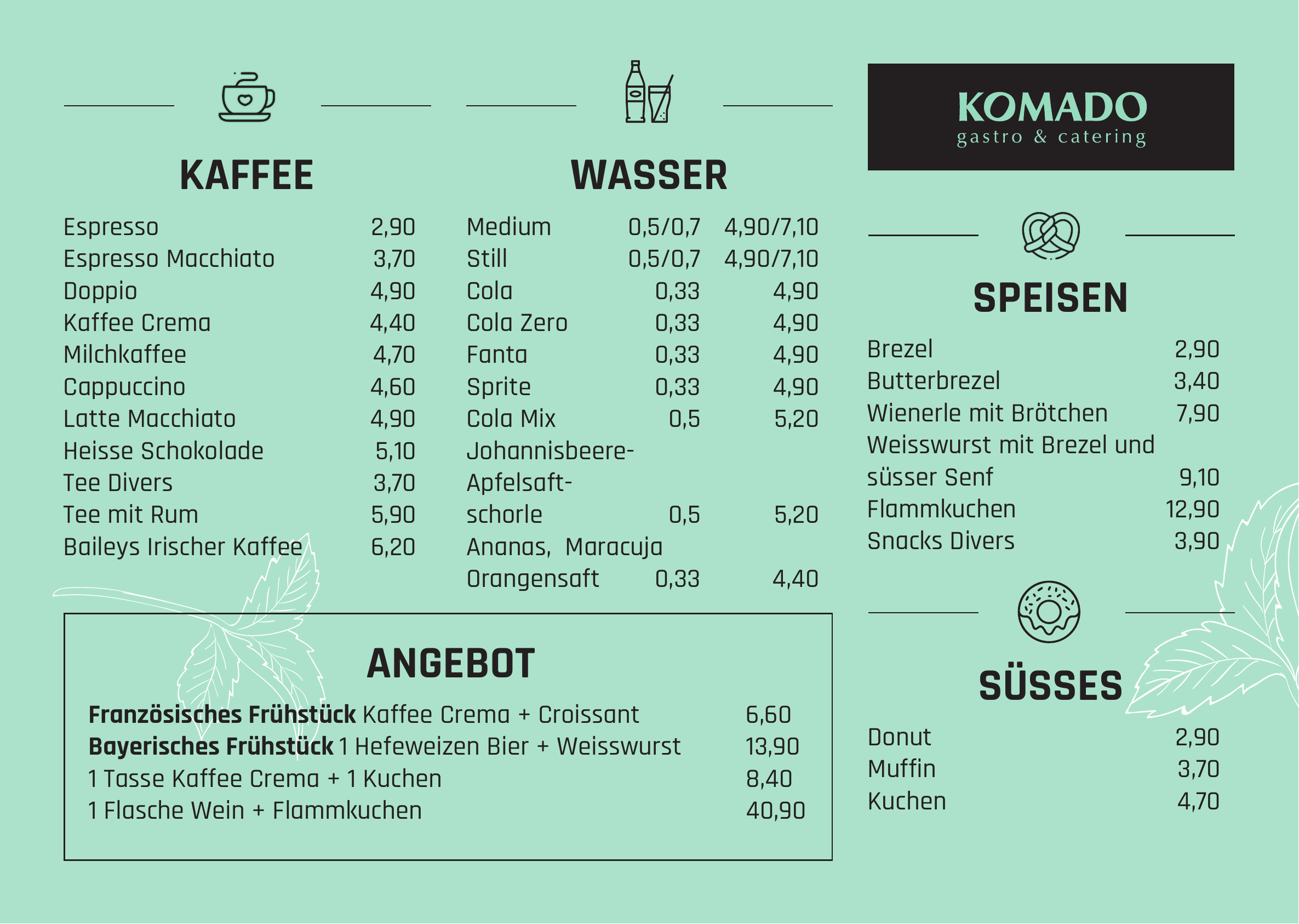Speisekarte Komado 1
