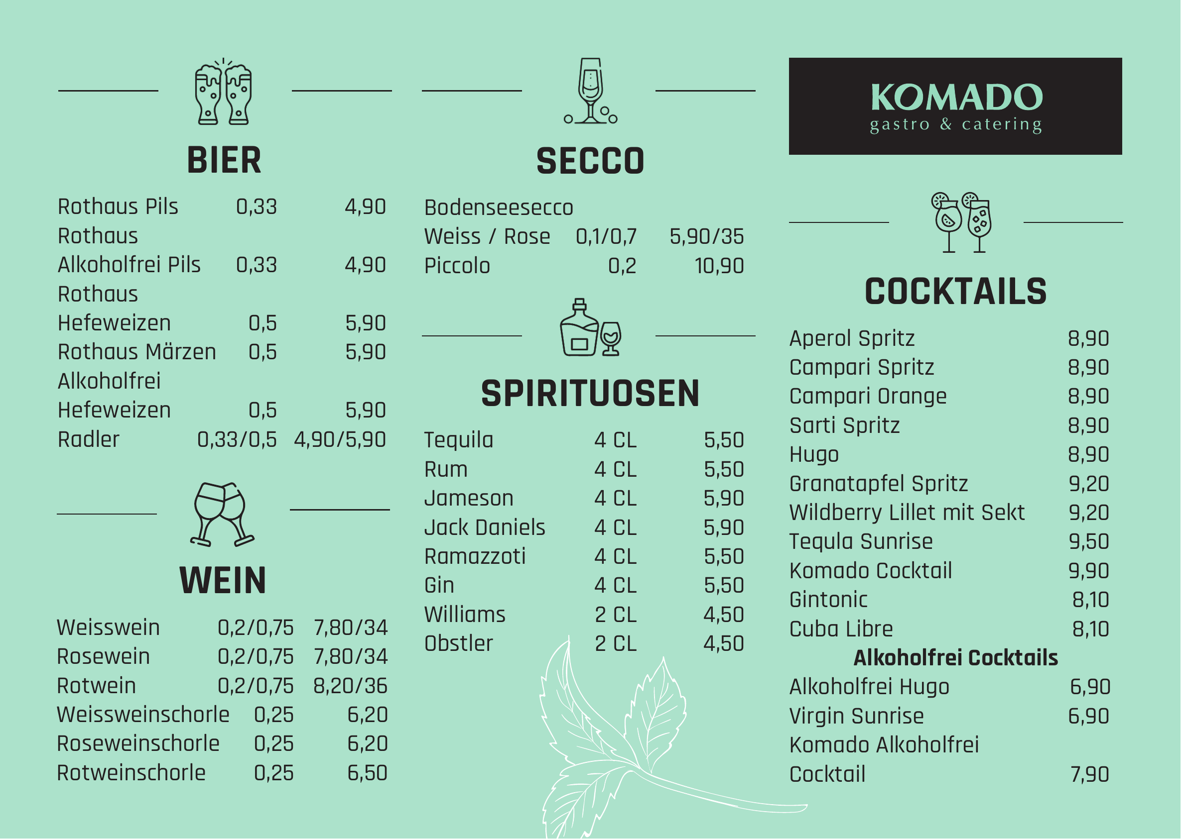 Speisekarte Komado 2